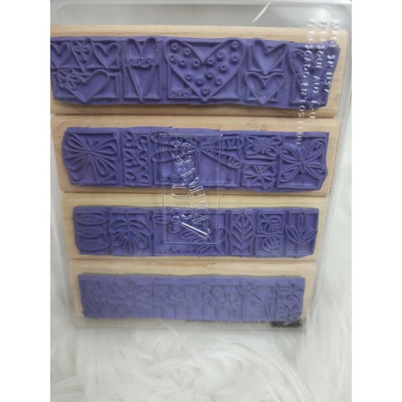 Stampin Up! A Little Bit Of Happiness Stamp Set Wooden Rubber 4 Pieces - Picture 2 of 3